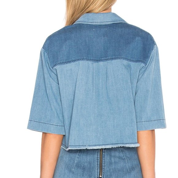 Revolve ei8ht dreams Color Block Crop Button Up - Picture 3 of 6